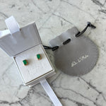 Cargar imagen en el visor de la galería, Aretes rectangulares de esmeralda con diamantes
