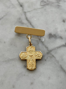 Barra con Cruz Escapulario  - Oro 14k