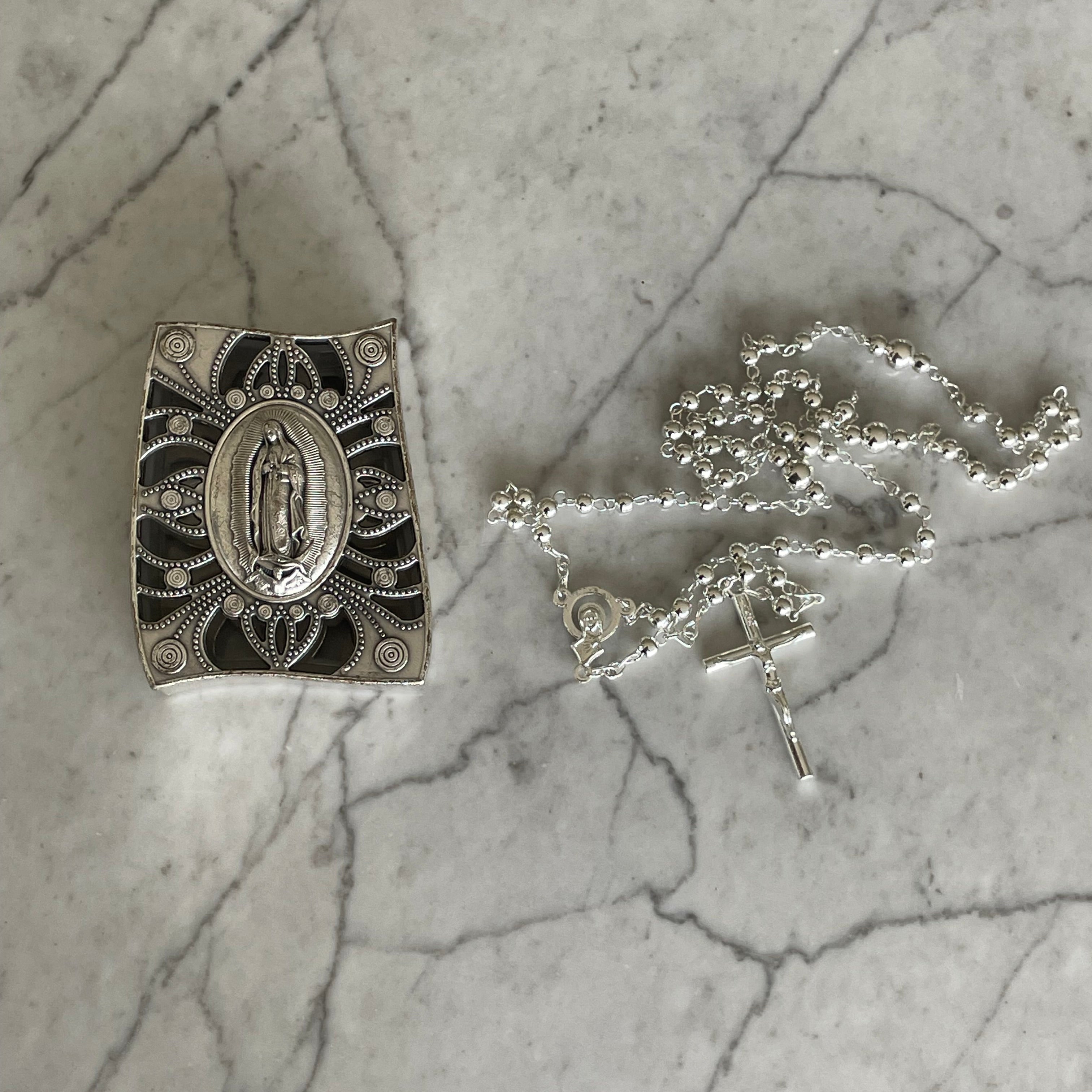 Estuche Virgen Guadalupe con Rosario