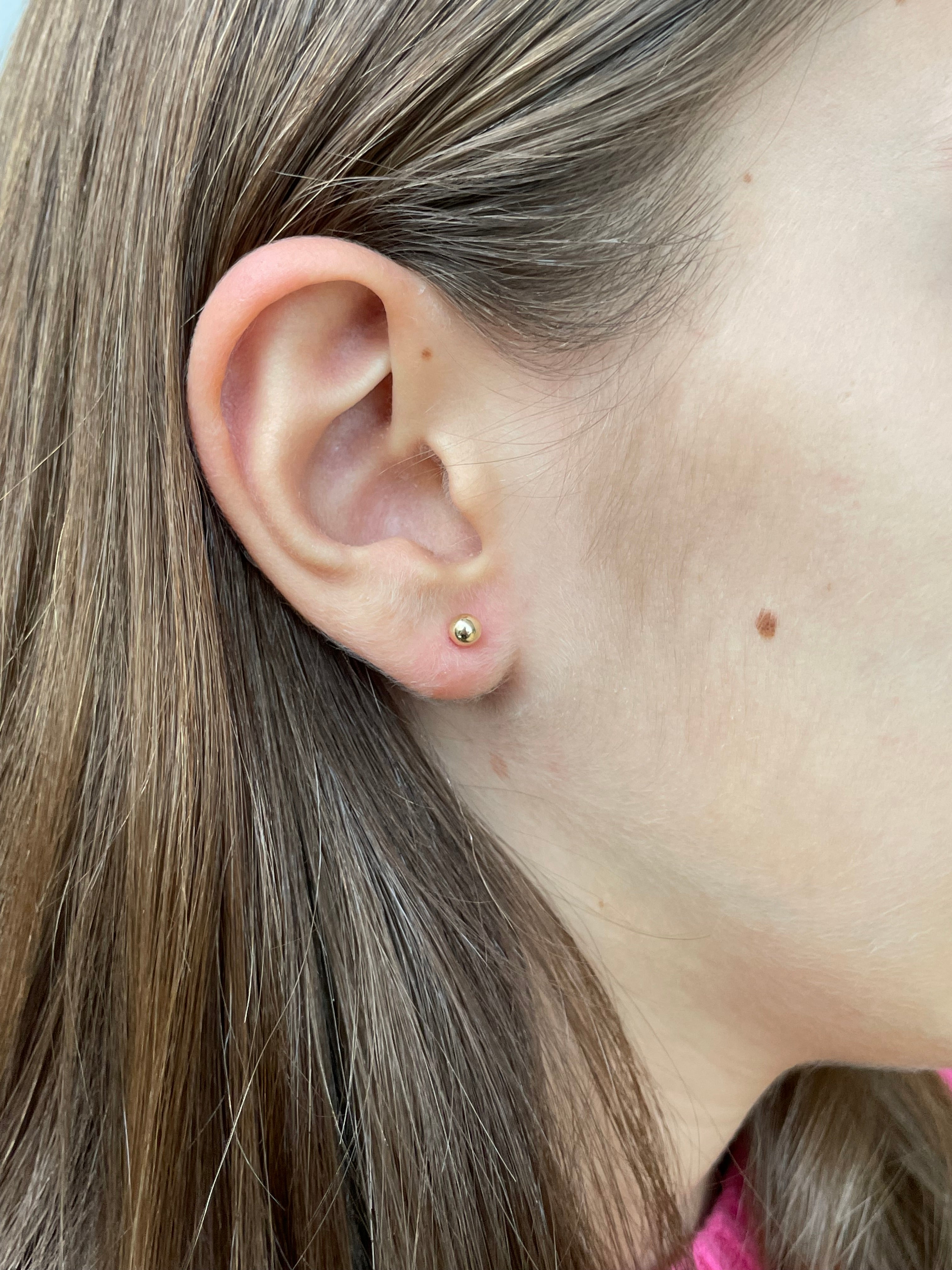 Aretes Bolitas de Oro Niña