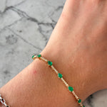 Cargar imagen en el visor de la galería, Pulsera de esmeraldas y diamantes
