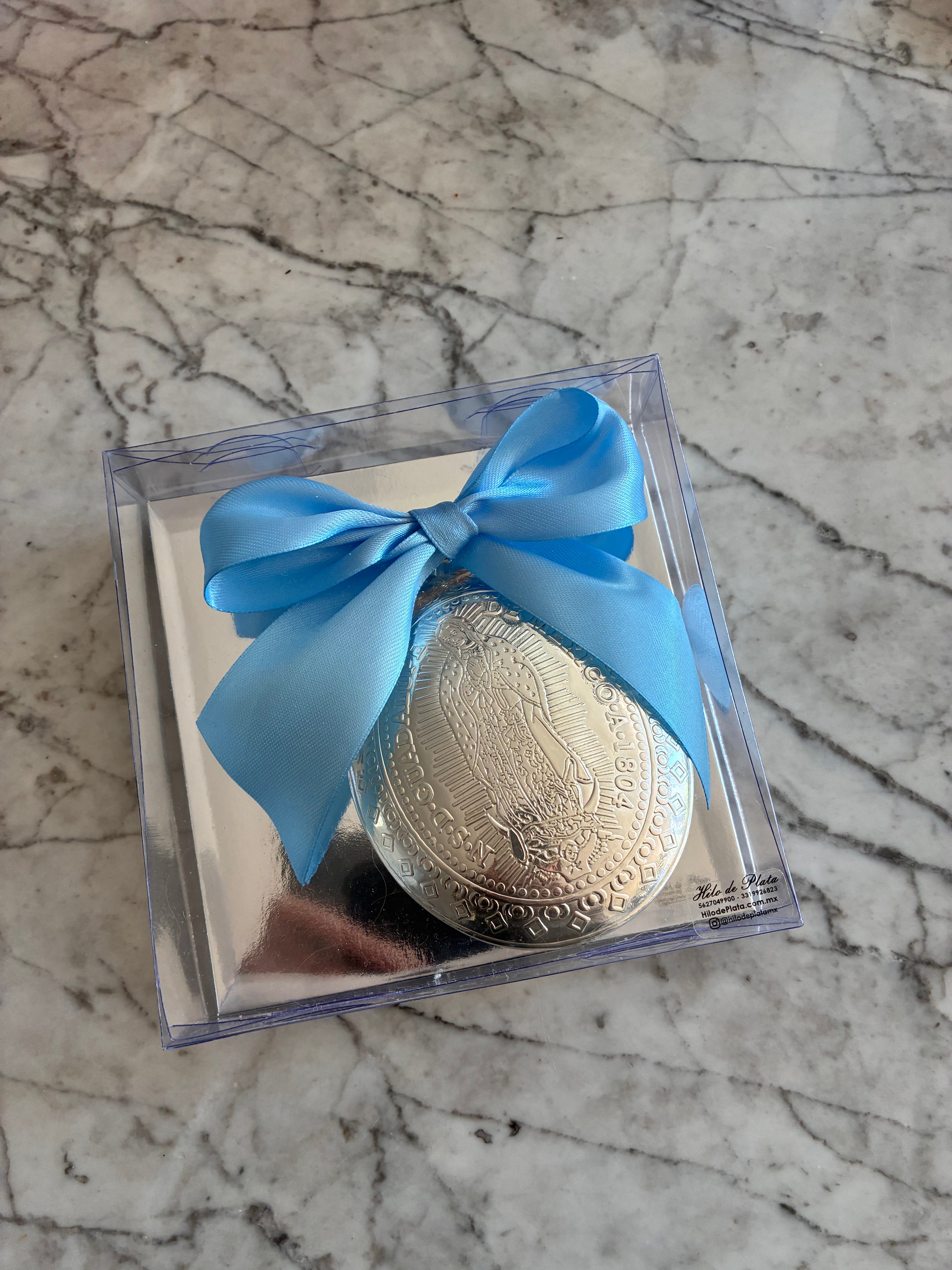 Medallón Virgen de Guadalupe 10cm - Baño de Plata