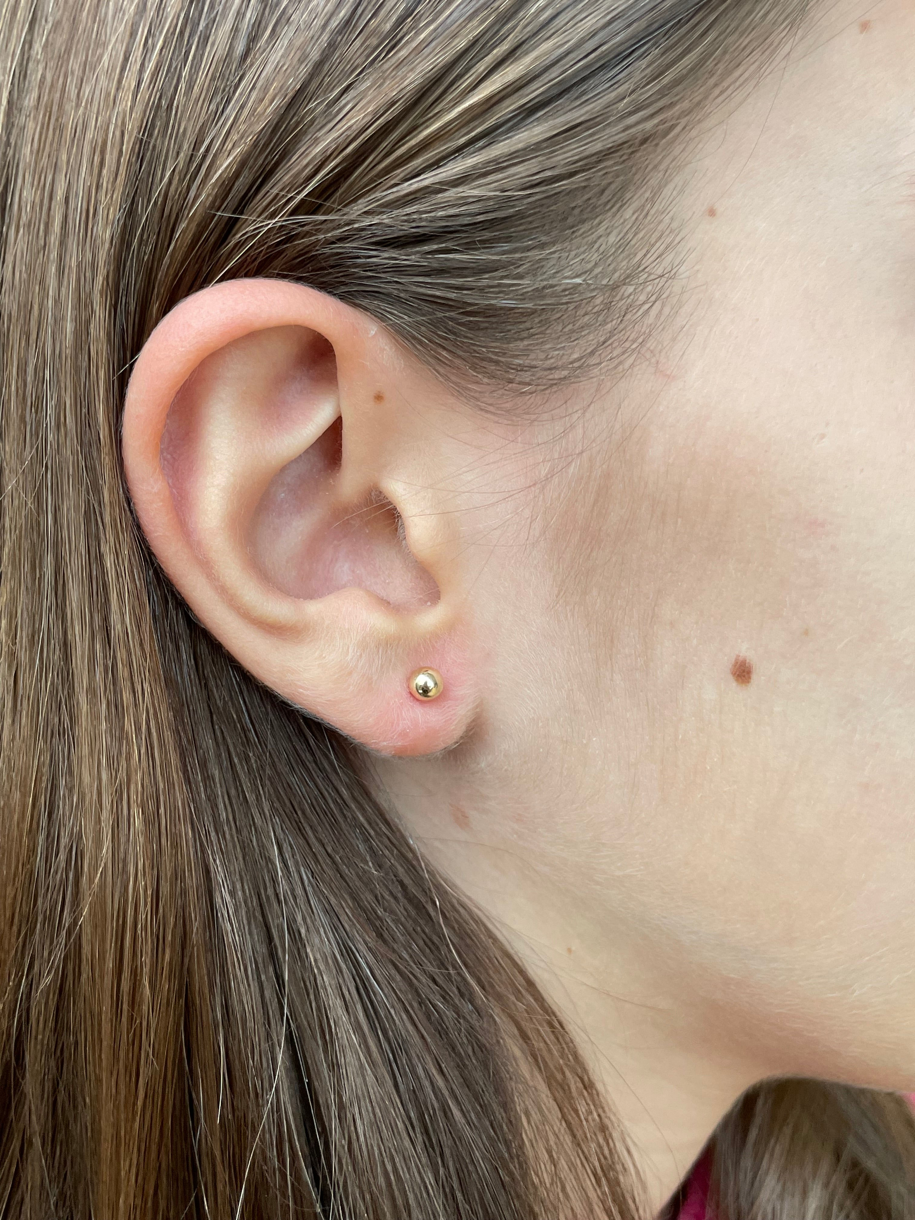 Aretes Bolitas de Oro Niña