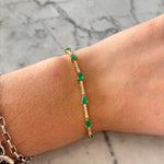 Cargar imagen en el visor de la galería, Pulsera de esmeraldas y diamantes
