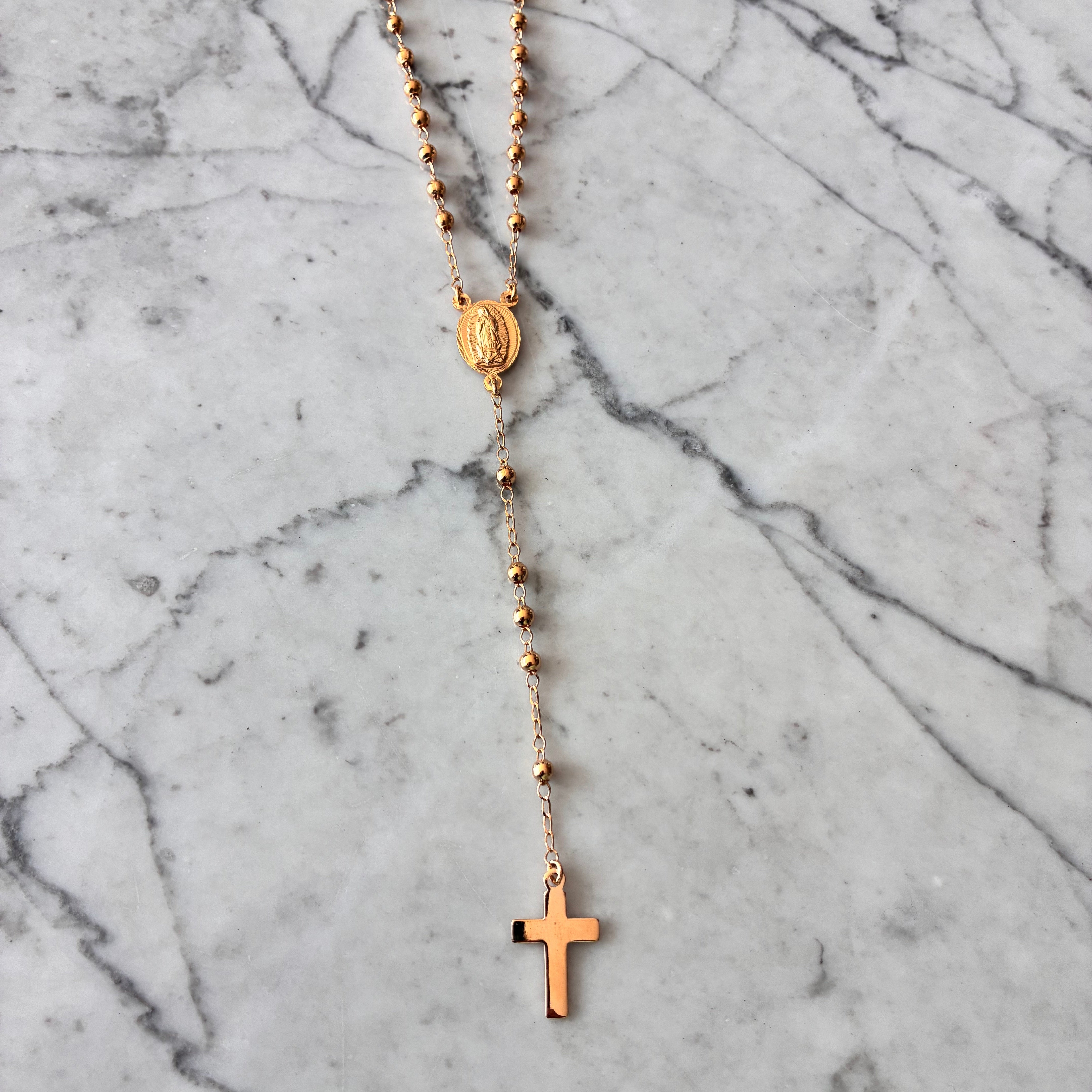 Rosario chapa de oro