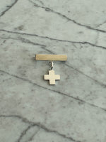 Cargar imagen en el visor de la galería, Barra con Cruz Suiza Plana - Oro Blanco 14k
