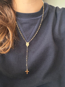 Rosario chapa de oro