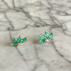 Aretes Esmeraldas y diamente
