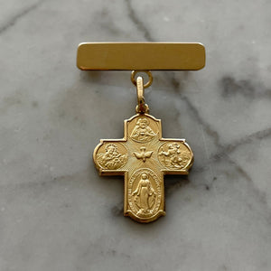 Barra con Cruz Escapulario  - Oro 14k