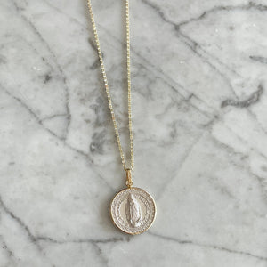 Cadena Medalla VG en Plata & Bisel Oro