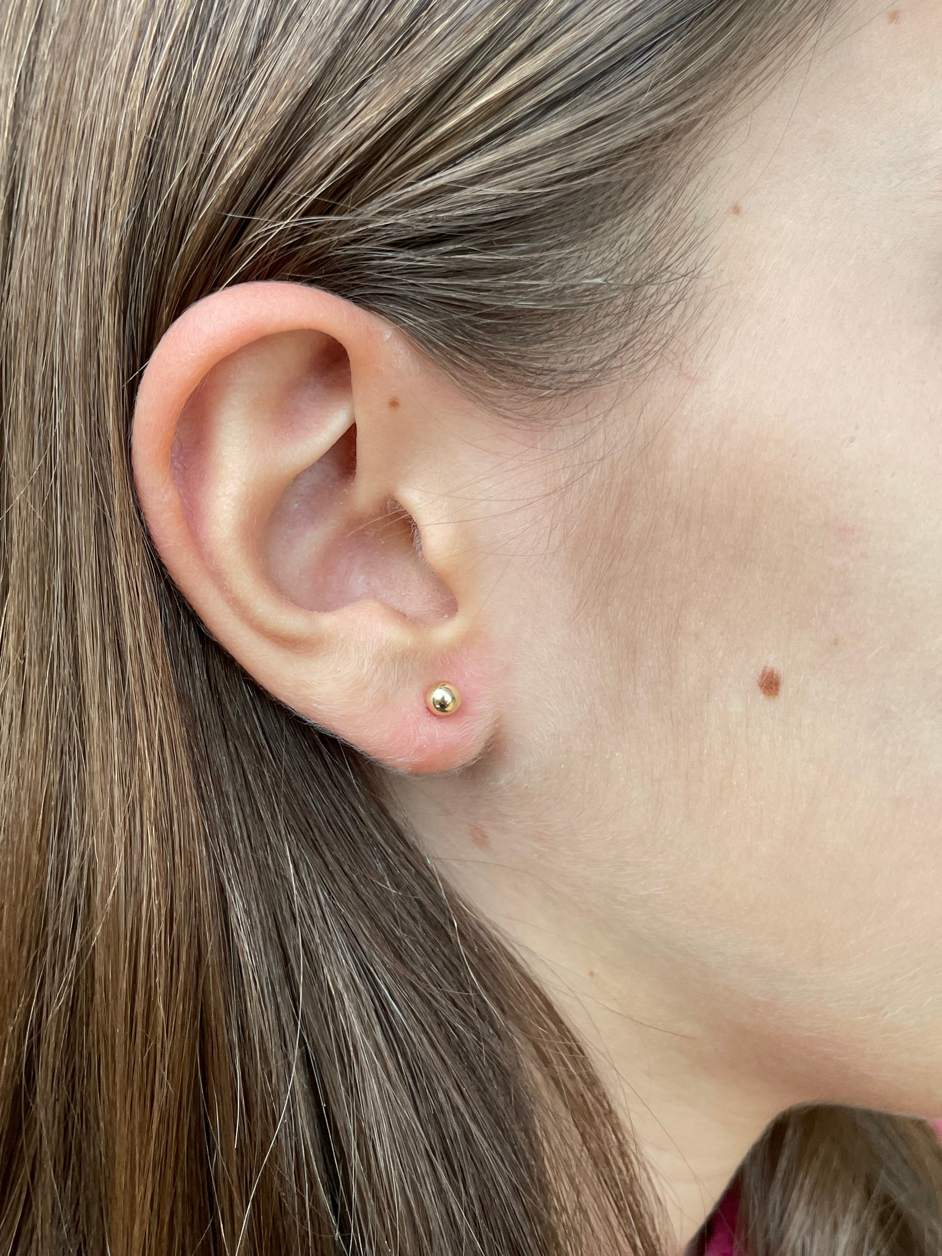 Aretes Bolitas de Oro Niña