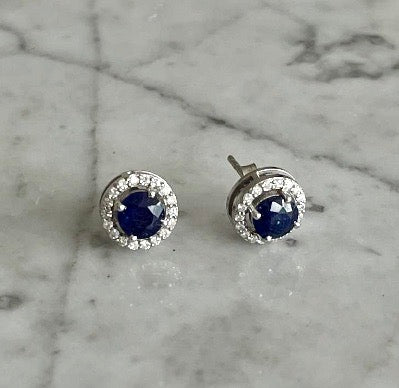 Aretes Zafiros con diamantes