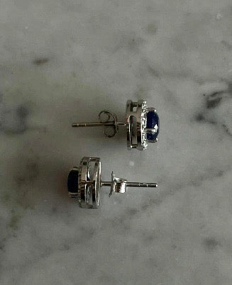 Aretes Zafiros con diamantes