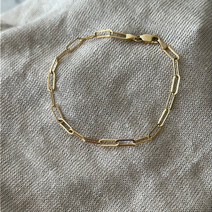 Pulsera Paper Clip  de Oro Adulto 14k