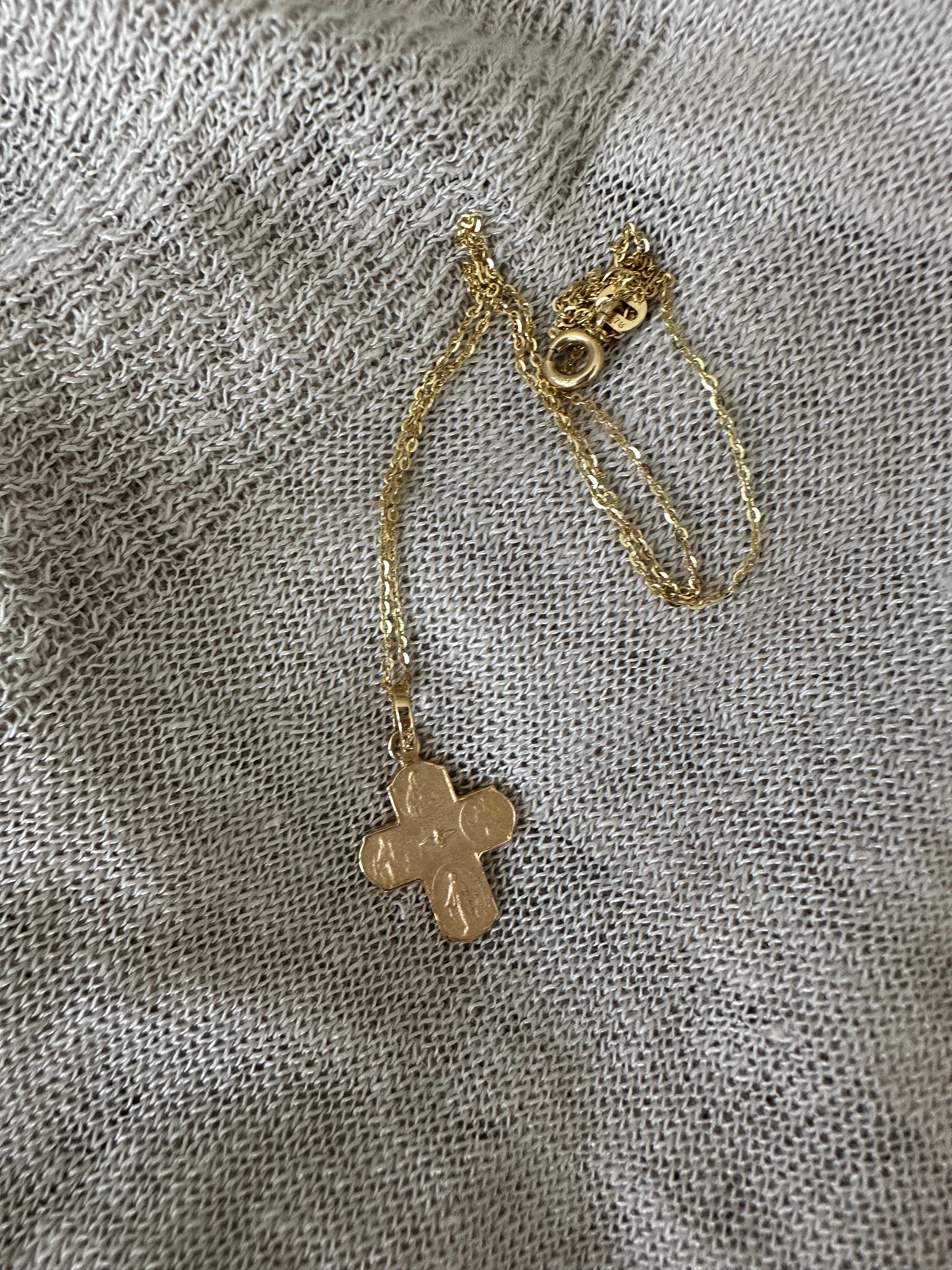 Cruz Escapulario con Cadena - Oro 14k Mx