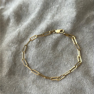 Pulsera Paper Clip  de Oro Adulto 14k