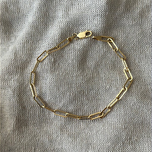 Pulsera Paper Clip  de Oro Adulto 14k