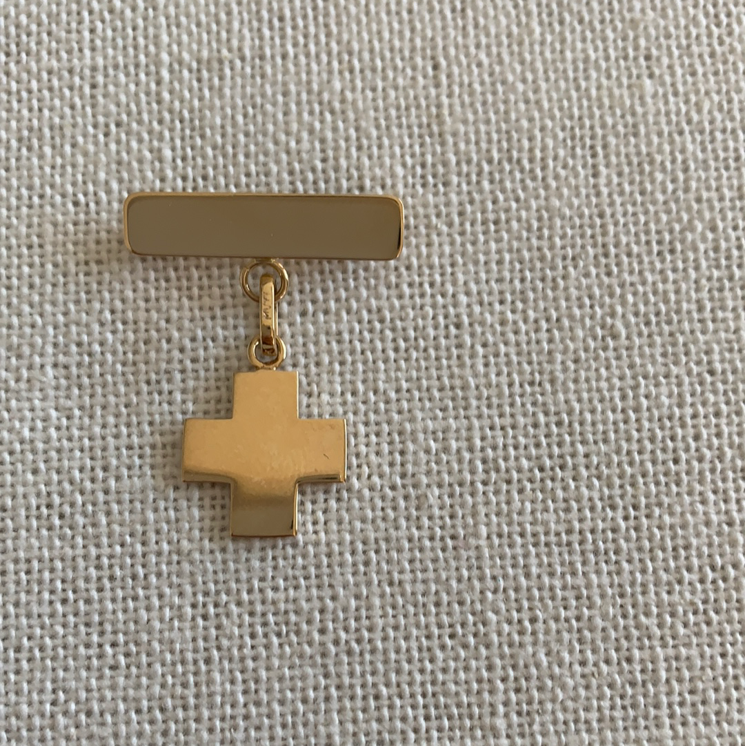 Barra con Cruz Suiza Plana - Oro 14k