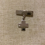 Cargar imagen en el visor de la galería, Barra con Cruz Suiza Plana - Oro Blanco 14k
