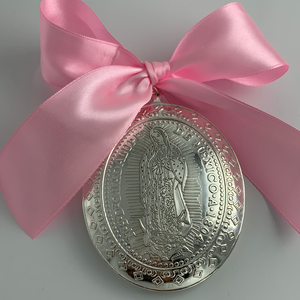 Medallón Virgen de Guadalupe 10cm - Baño de Plata