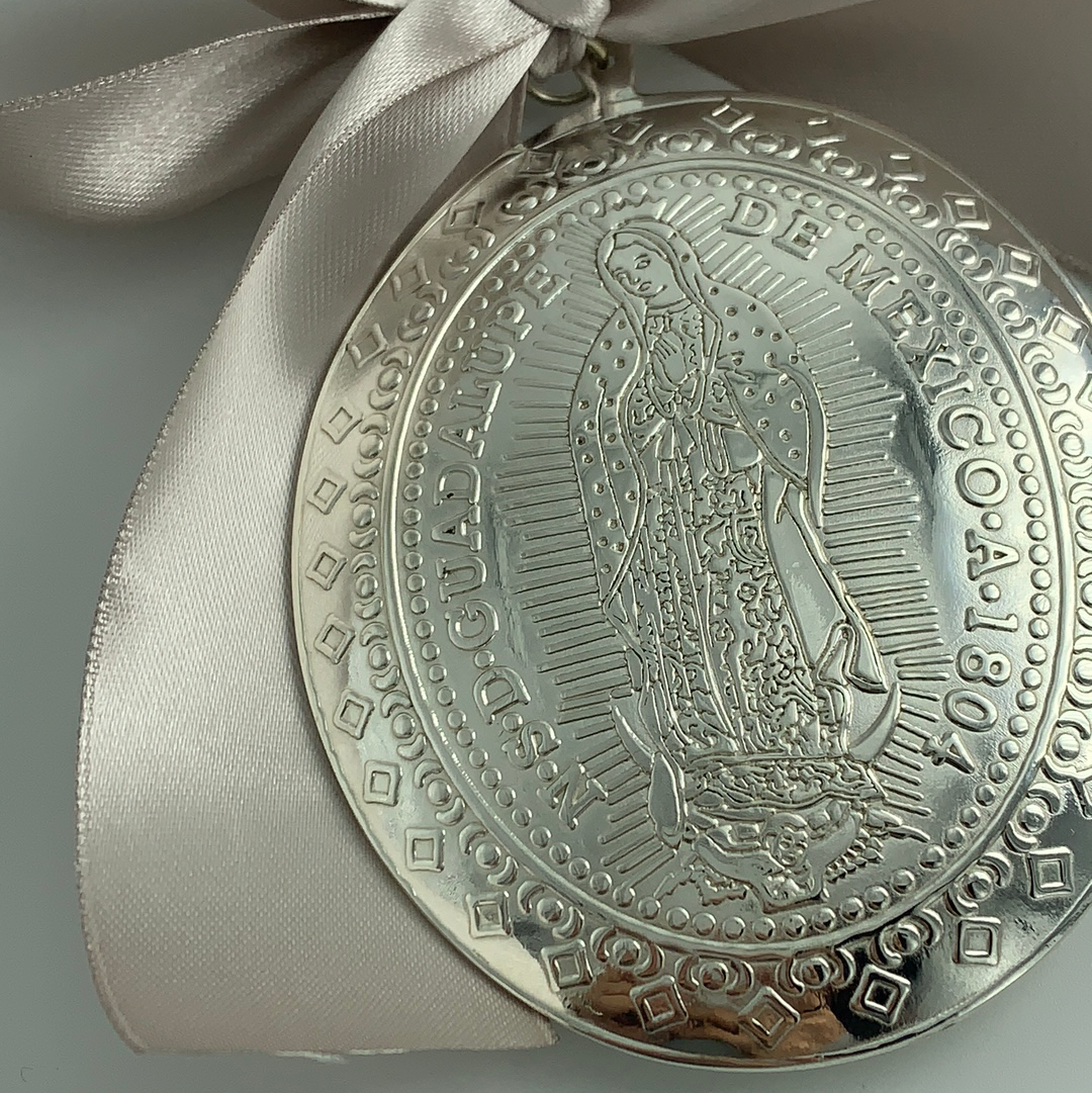 Medallón Virgen de Guadalupe 10cm - Plata Esterlina