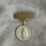 Cargar imagen en el visor de la galería, Barra con Virgen de Guadalupe en Plata &amp; Bisel de Oro 14k
