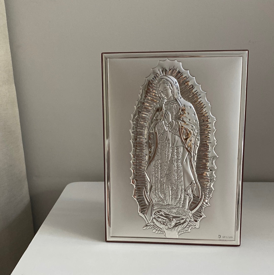 Marco Tallado con  Virgen de Guadalupe en Plata - Mediano