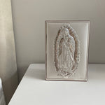 Cargar imagen en el visor de la galería, Marco Tallado con  Virgen de Guadalupe en Plata - Mediano
